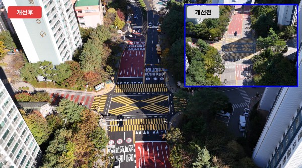 [사진] 용인특례시 기흥구가 언남초등학교 앞 어린이보호구역을 정비했다.