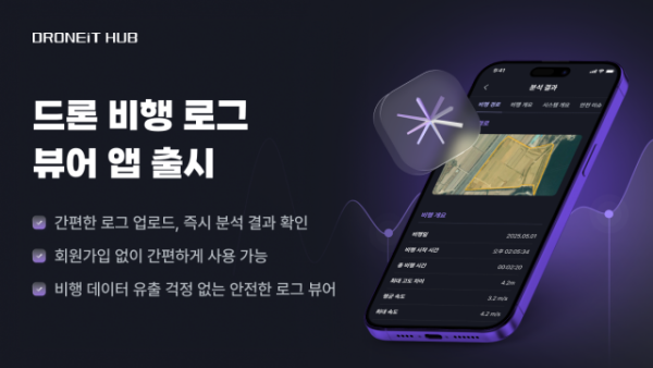 ‘드로닛 허브’는 애플 앱스토어, 구글 플레이스토어에서 ‘드로닛 허브’ 또는 ‘DRONEiT HUB’를 검색해 무료로 다운로드할 수 있다