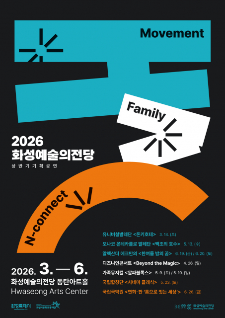 ‘2026년 화성예술의전당 상반기 기획공연’ 통합 포스터
