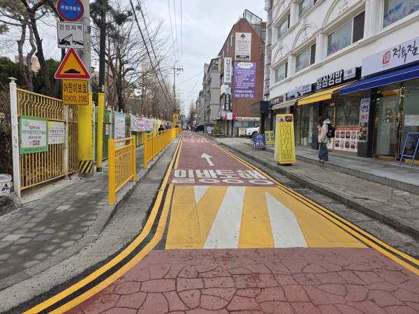 고강초등학교 앞 청정 안심길 조성 공사 완료 모습