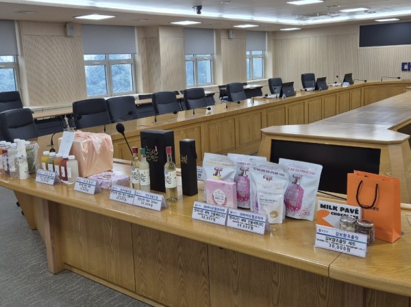 부천시 고향사랑기부제 신규 답례품 전시 모습